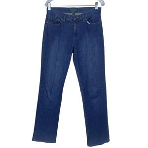 Lauren Jeans Company Mid-Wash Straight Denim Jeans Size 4 Subtle Luxury Classic